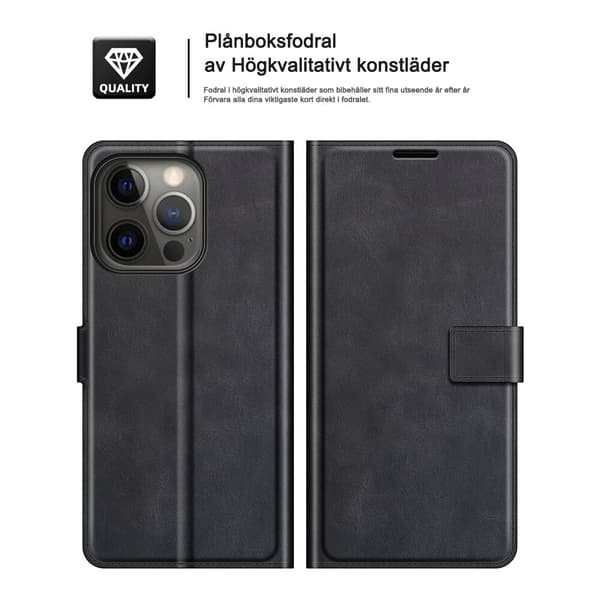 BOOM iPhone 13 Pro Max Plånboksfodral RFID-Skyddat - Svart
