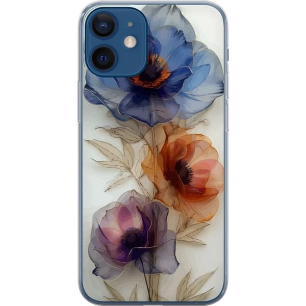 Taske til Apple iPhone 12 mini med silkeblomster