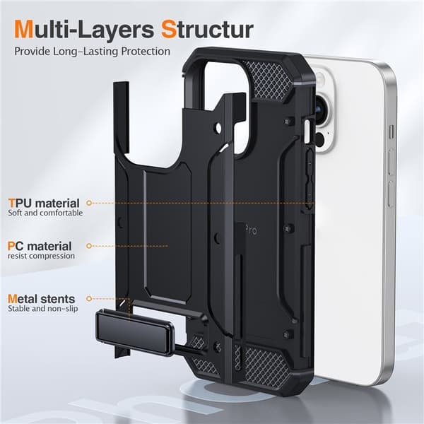 Mobilskal till iPhone 13 Pro Kickstand Shockproof - Svart