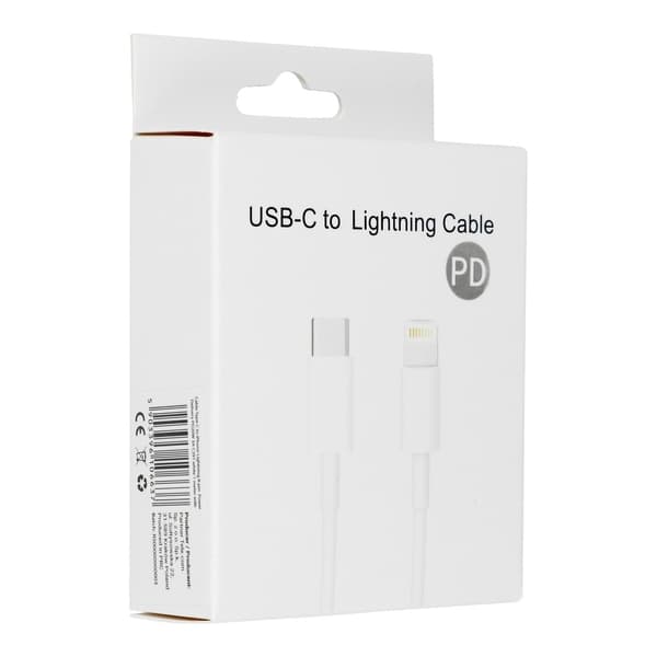 USB-C til Lightning Kabel PD 20W 3A C291 1m - Hvid BOKS