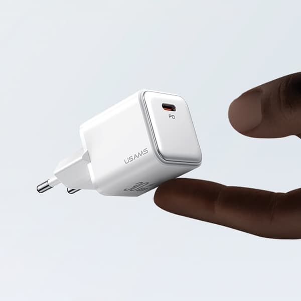 USAMS Vægoplader 1xUSB-C PD30W 3A PD3.0 X-RON-serie CC186TC - Sort