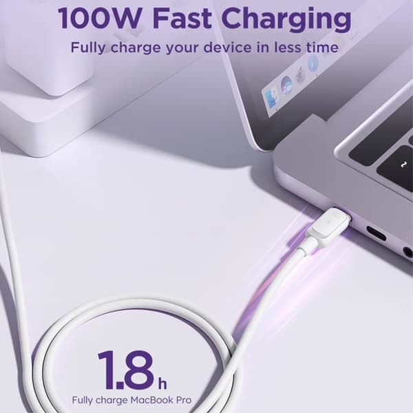 SiGN USB-C til USB-C Kabel 2m 100W - Hvid