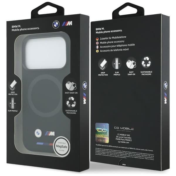 BMW Telefontaske til iPhone 17 Pro MagSafe M Silikone Logo - Sort
