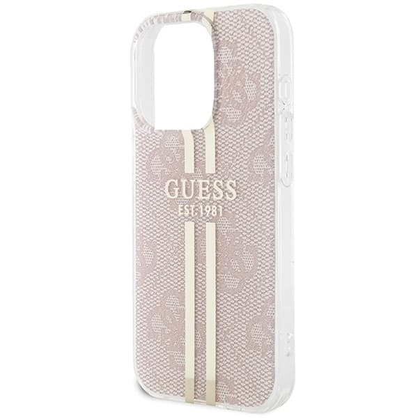 Guess iPhone 14 Pro Max Taske Lyserød Guldstribet