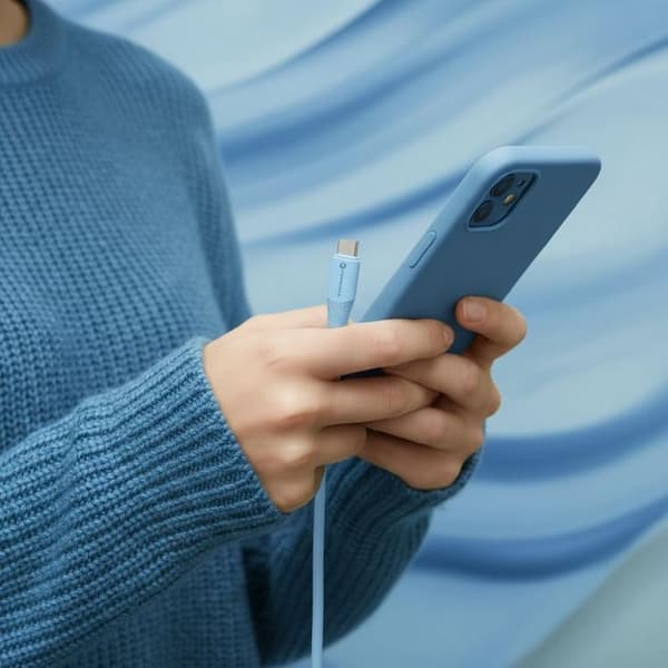 FORCELL USB-A til USB-C 66W Kabel 3A 1m QC4.0 Silikone C342 - Blå