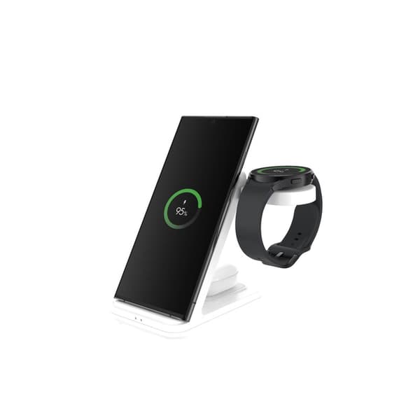 FIXED 3i1 Trådløs Ladestation til Samsung Hvid