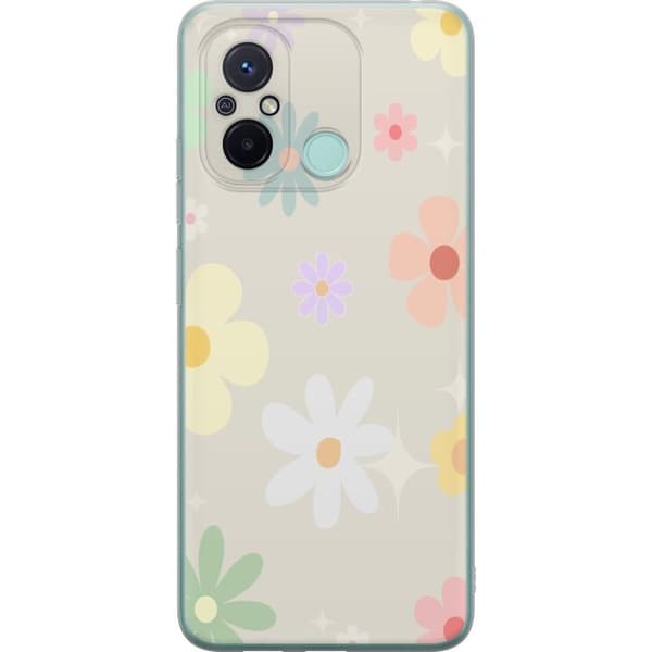 Mobilskal till Xiaomi Redmi 12C med fejdande blommor