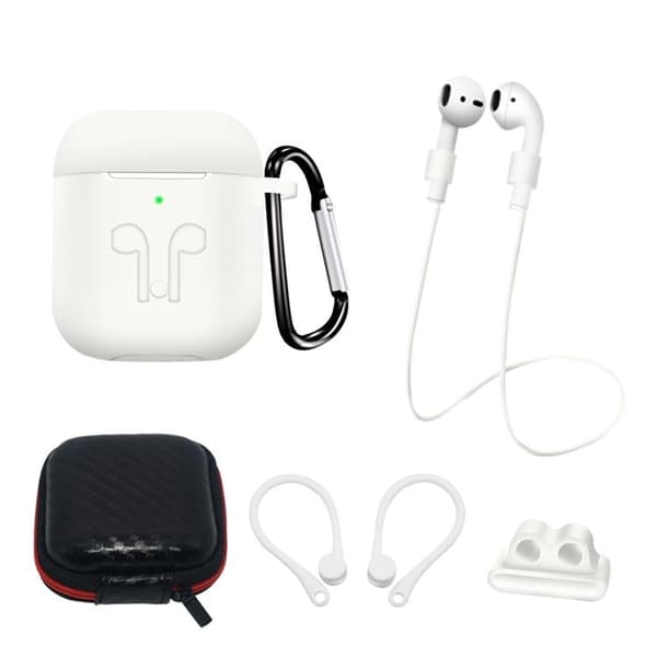 [5-Pack] Airpods 1/2 Tilbehørssæt - Hvid