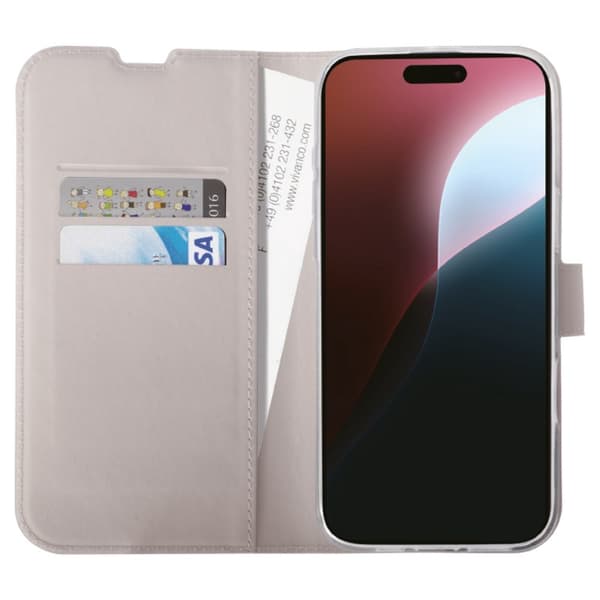 Vivanco Classic Lompakkokotelo iPhone 16 Pro Greige