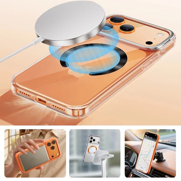 Tech-Protect 2-Pack MagSafe Magnetic Ring MMP-210 - Svart/Orange