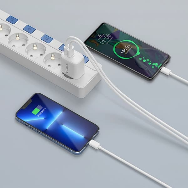 Tech-Protect Vægoplader USB-C/USB-A 45W - Hvid