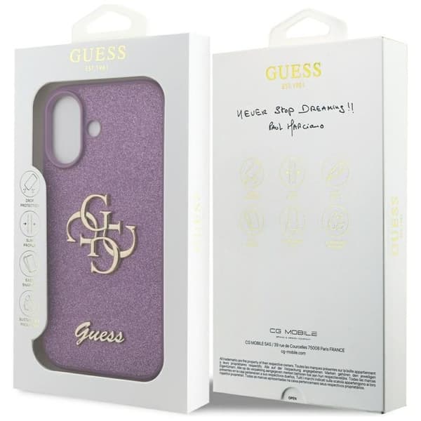 Guess Mobilskal till iPhone 17 Fixed Glitter Big 4G - Lilac