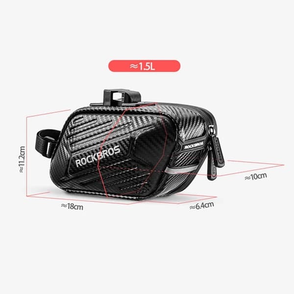 Rockbros Cykelsadelstaske 1.5L B59 - Sort