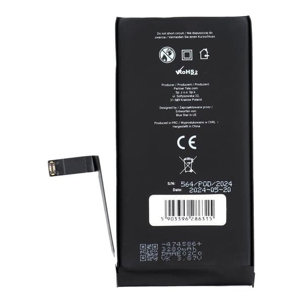 Blå stjerne iPhone 14 Batteri HQ 3279 mAh
