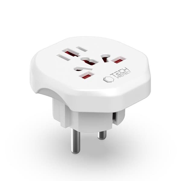 Tech-Protect Universal Matka-adapteri EU - Valkoinen
