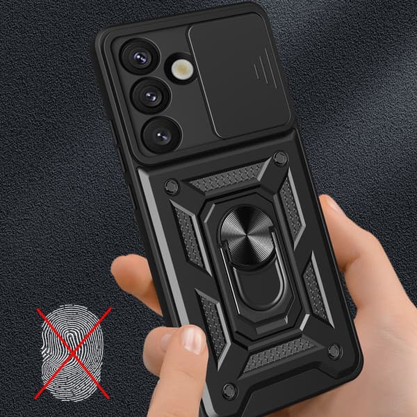 Mobilcover til Galaxy S26 Hybrid Armor Camshield - Sort