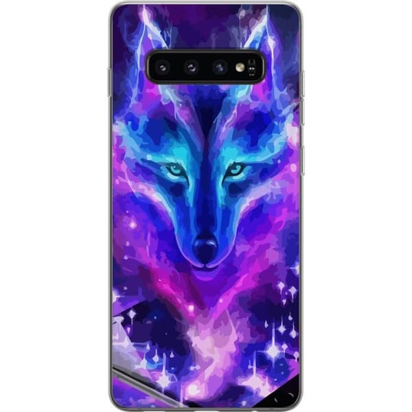 Telefontaske til Samsung Galaxy S10 med Neon Wolf
