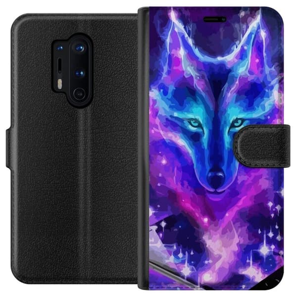 Plånboksfodral till OnePlus 8 Pro med Neon Varg