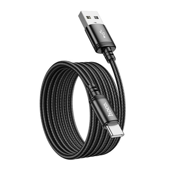 HOCO USB-A–USB-C-kaapeli 3A 2m X89 – Musta
