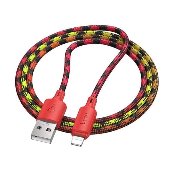 HOCO USB-A til Lightning Kabel 2.4A 1m Nylon X116 - Gradient Rød