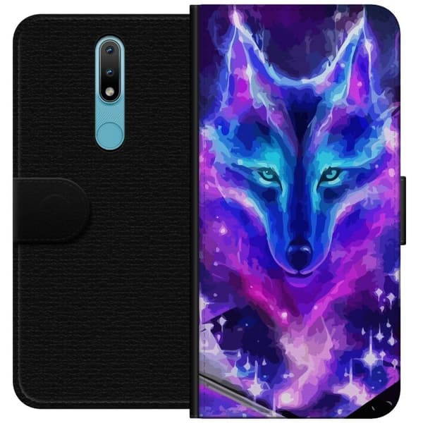 Pung Taske til Nokia 2.4 med Neon Wolf