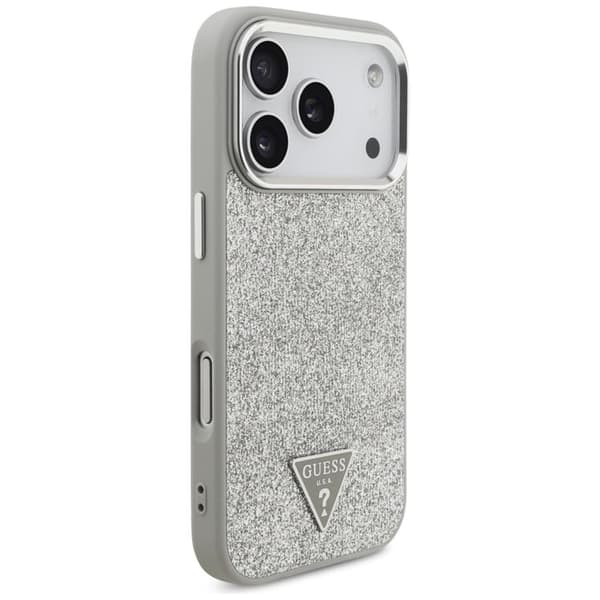 Guess Mobilskal till iPhone 17 Pro MagSafe Glitter Triangle Logo - Silver