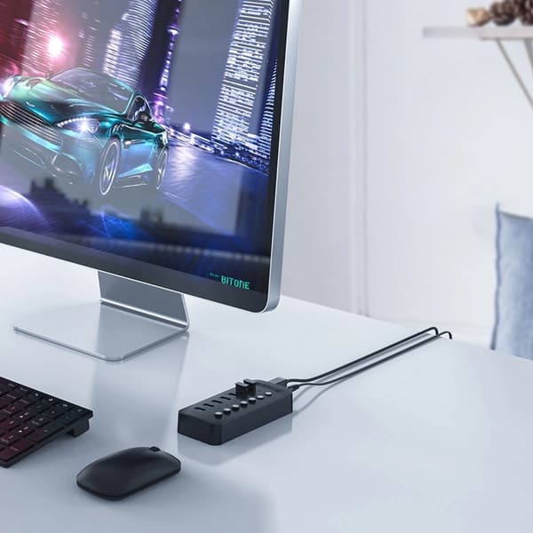 Orico Hub 13xUSB-A 3.0 kytkimellä - Musta