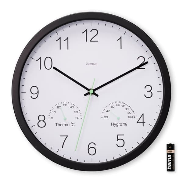 HAMA Väggklocka Santorini Svart Diameter 30 Cm