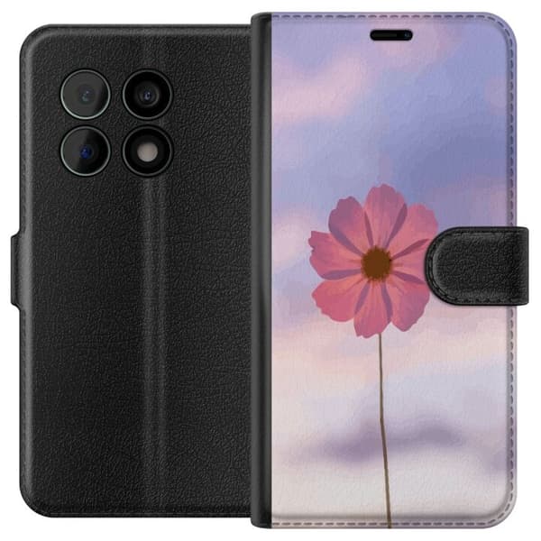 OnePlus 10 Pro tegnebog med lyserød blomst