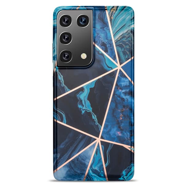 BOOM - Grid cover Galaxy S21 Ultra - Blå Marmor