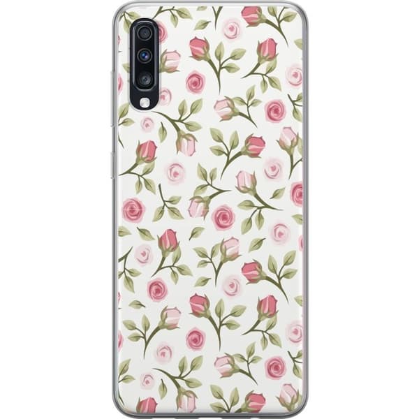 Telefontaske til Samsung Galaxy A70 med blomster