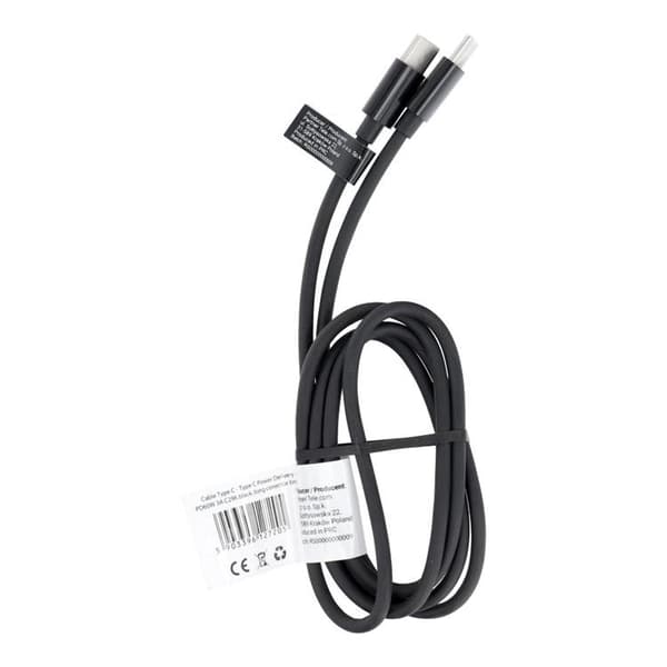 USB-C til USB-C Kabel PD 60W 1m - Sort