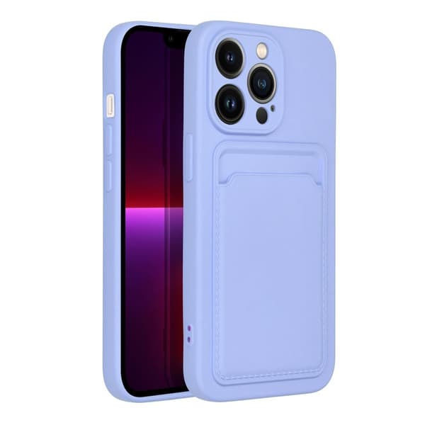 Forcell iPhone 14 Pro -kuori, korttipidike, violetti