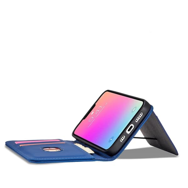 iPhone 13 Pro Max Pung Taske Magnetstativ - Blå