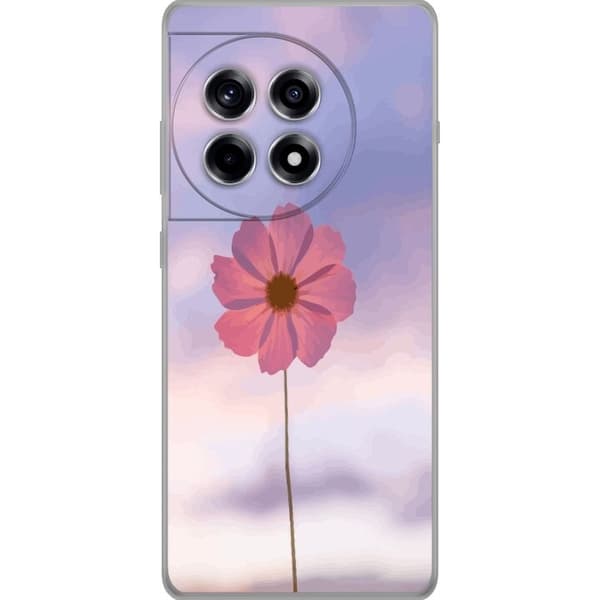 Taske til OnePlus 12R med lyserød blomst