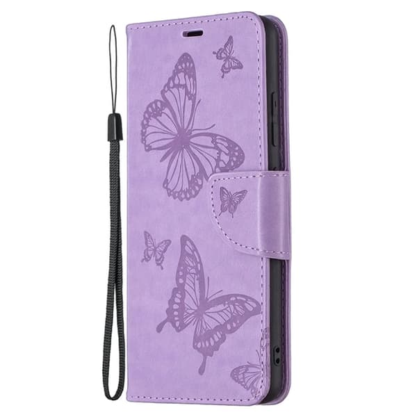 Plånboksfodral För iPhone 14 Pro Max Imprint Butterfly - Lila