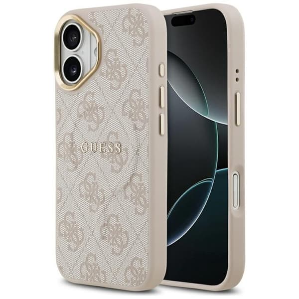 Custodia Guess 4G Classic Logo Per IPhone 17 Pro Max – Ecopelle Con Dettaglio Perle – Marrone – Protezione Elegante