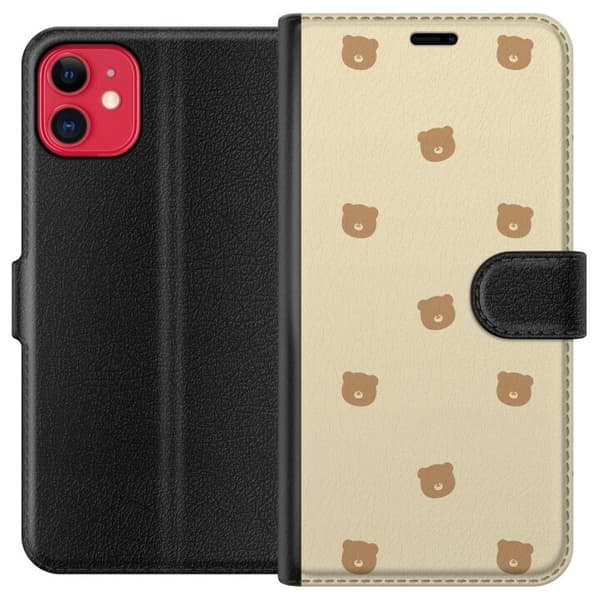 Apple iPhone 11 tegnebog med bjørnemønster