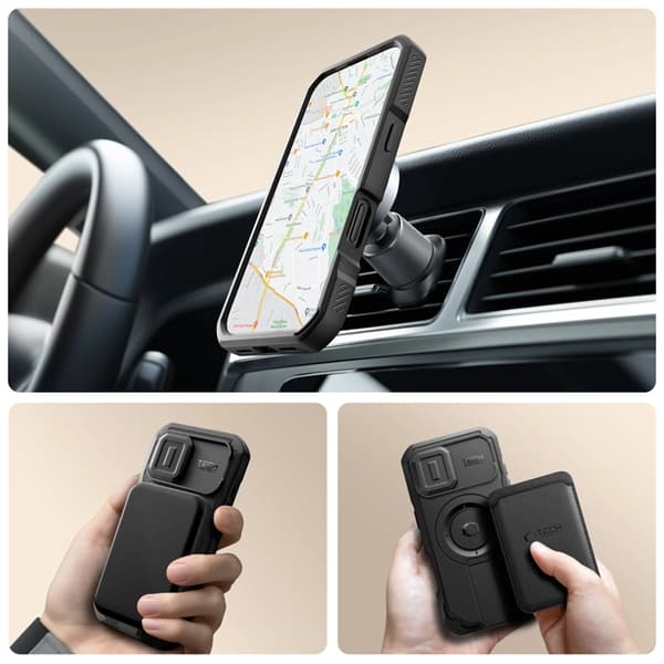 Tech-Protect Telefontaske til iPhone 17 Magsafe Kevlar - Sort