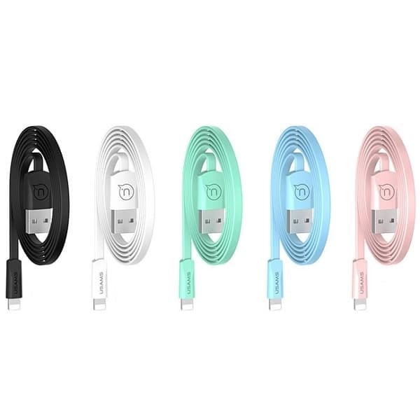 USAMS Kabel flad U2 Lightning 1.2m sort SJ199IP01