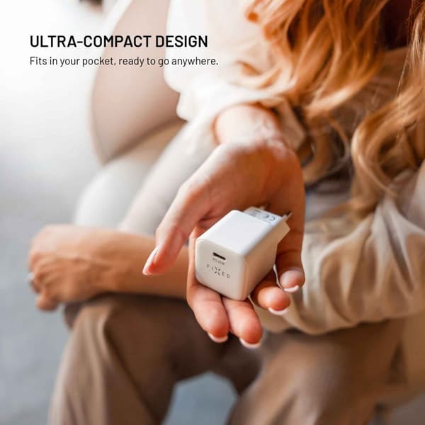 FIXED Super Hurtig Mini Hjemmeoplader USB-C PD 65W Hvid