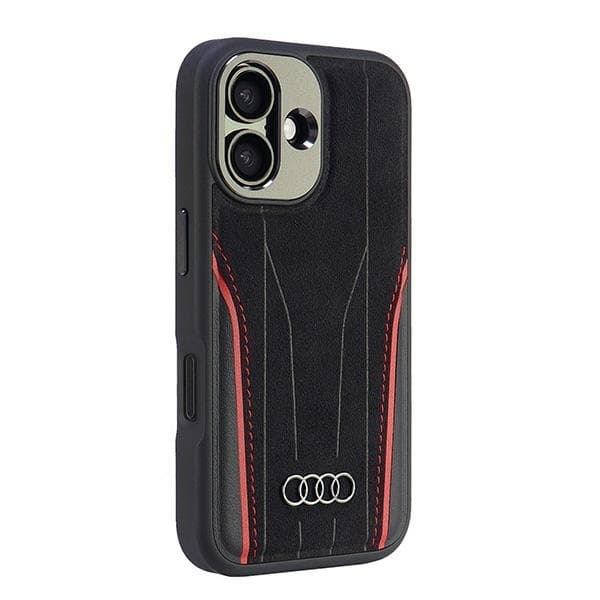 Audi Mobilcover til iPhone 16 MagSafe Ægte Læder - Sort