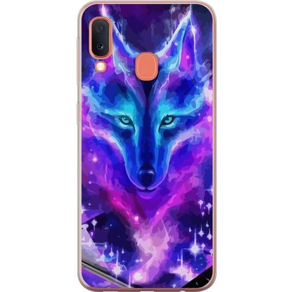 Telefontaske til Samsung Galaxy A20e med Neon Wolf