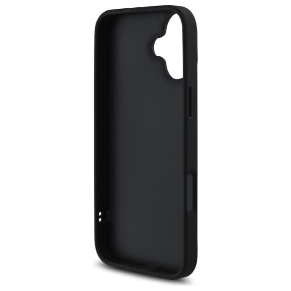 Guess Telefontaske til iPhone 16 6.1 MagSafe Quiled Metal Logo - Sort