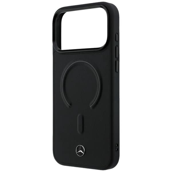 Mercedes Mobilcover Til iPhone 17 Pro Max MagSafe Læder 3D - Sort
