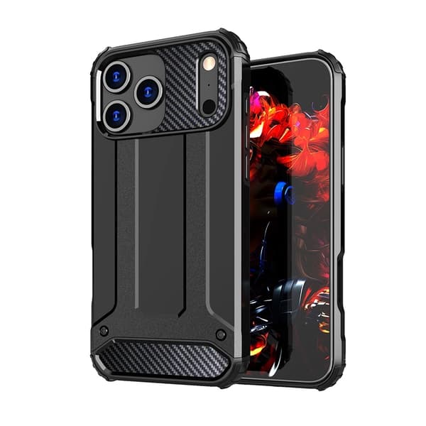 Telefontaske til iPhone 17 Pro Max Hybrid Armor - Sort