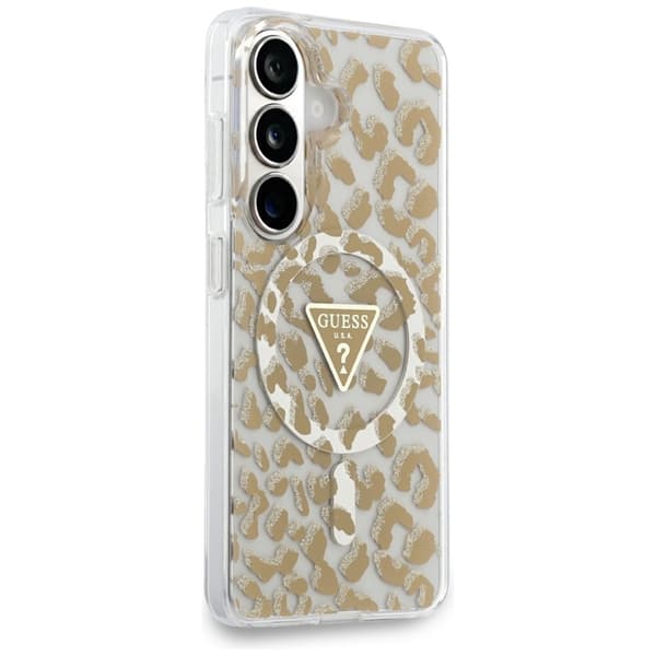 Guess Mobilskal För Galaxy S26 MagSafe IML Leopard Print Triangle