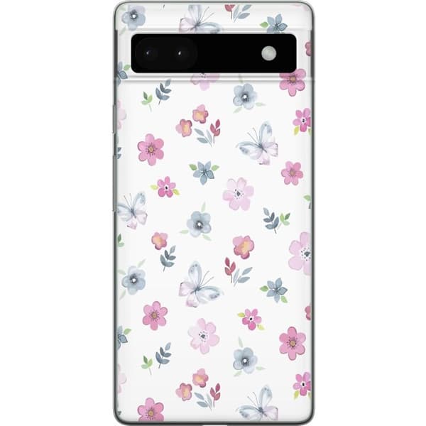 Cover til Google Pixel 6a med blomster og sommerfugle