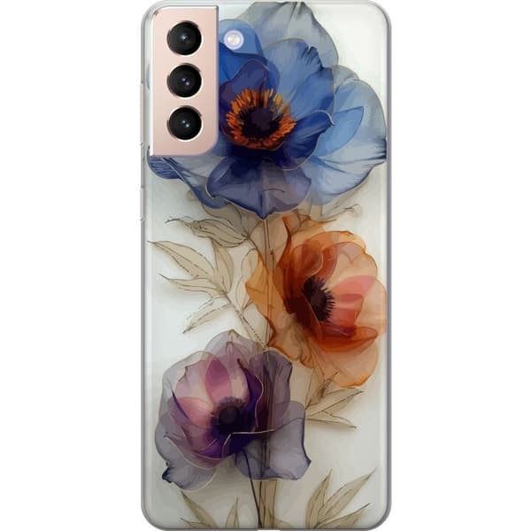 Taske til Samsung Galaxy S21 med silkeblomster