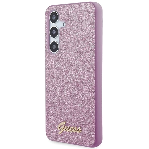 Guess Galaxy S24 Plus Glitter Script - Lilla